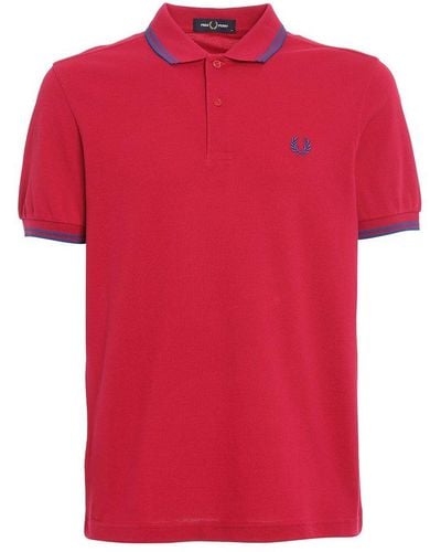 Fred Perry Twin Tipped Short-sleeved Polo Shirt - Red