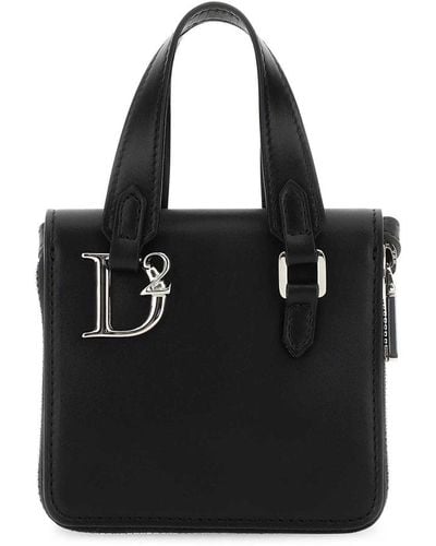 DSquared² Leather Mini Tote Bag - Black
