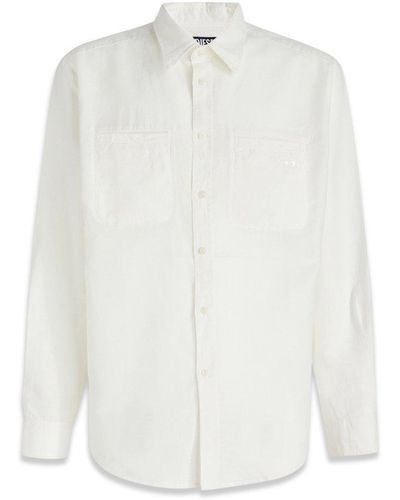 DIESEL Buttoned Long-sleeved Shirt - White