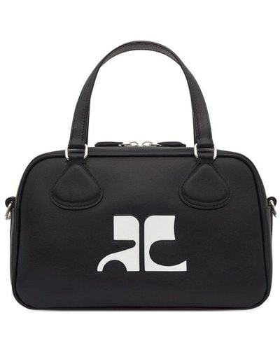Courreges Reedition Bowling Zip-up Shoulder Bag - Black