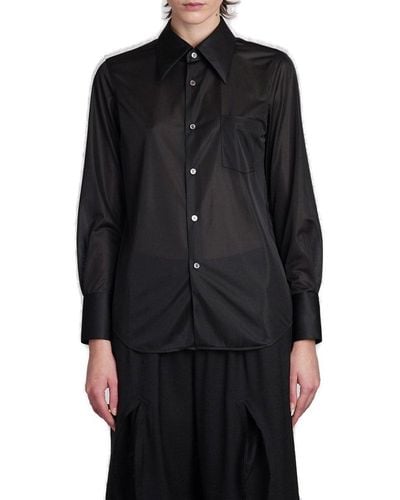Comme des Garçons Long-sleeved Button-up Shirt - Black
