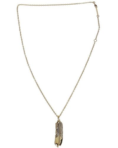 Ambush Feather Charm Necklace - Metallic