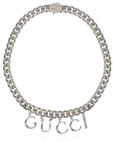Gucci Necklace With Logo - Metallic
