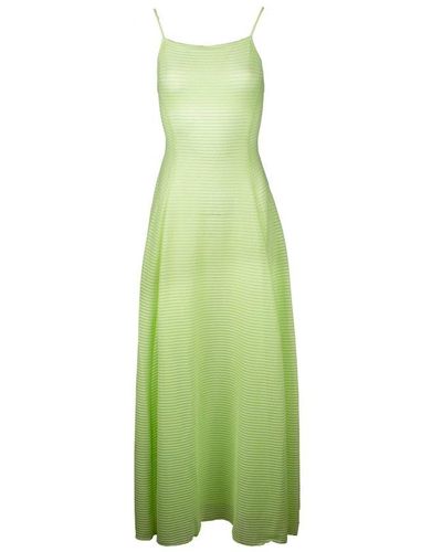 Emporio Armani Ottoman-look Jersey Long Dress - Green