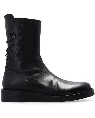 Ann Demeulemeester Round-toe Ankle Boots - Black