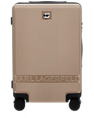 Karl Lagerfeld K/ikonik Choupette-plaque Travel Case - Brown