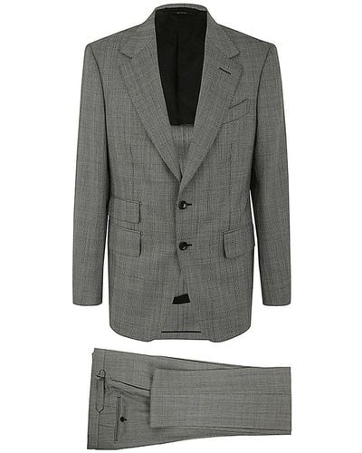Tom Ford Checked Two-piece Tailored Suit - Gray