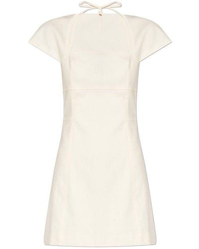 Cult Gaia 'leonora' Dress With Short Sleeves, - White