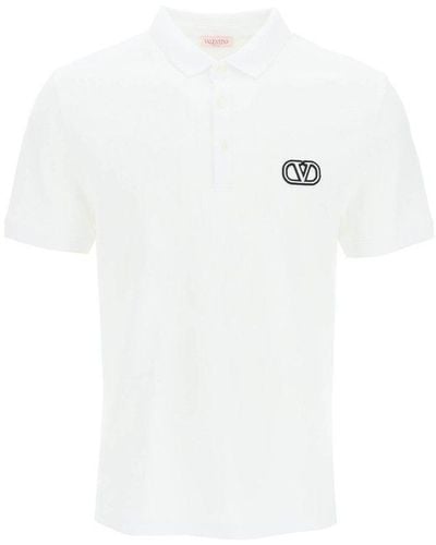 Valentino Vlogo Signature Straight Hem Polo Shirt - White