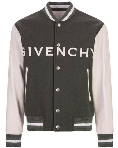 Givenchy Logo Detailed Varsity Bomber Jacket - Black