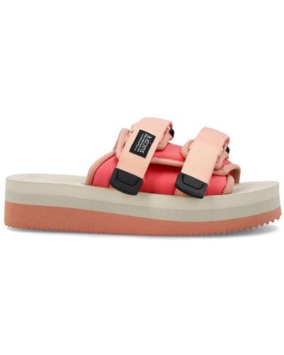 Suicoke Logo Patch Slip-on Sandals - Red