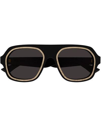 Bottega Veneta Aviator Frame Sunglasses - Black
