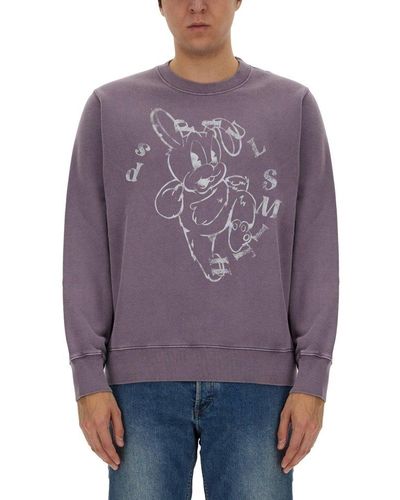 PS by Paul Smith Bunny Printed Crewneck Sweatshirt - Purple