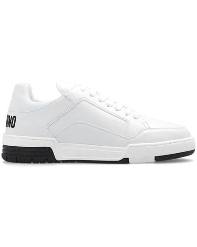 Moschino Logo-embroidered Lace-up Sneakers - White