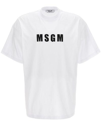 MSGM Logo Print T-shirt White