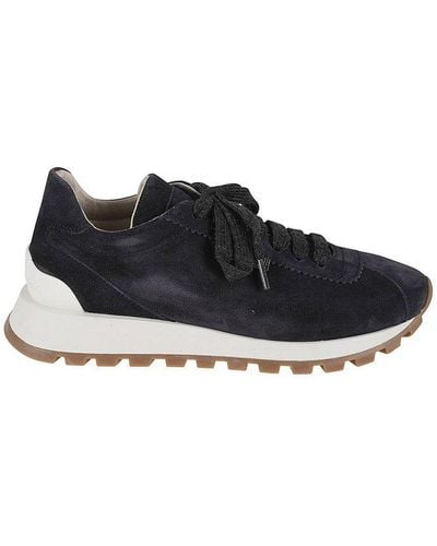 Brunello Cucinelli Round-toe Lace-up Sneakers - Black