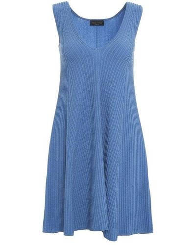 Roberto Collina Ribbed Knit Dress - Blue