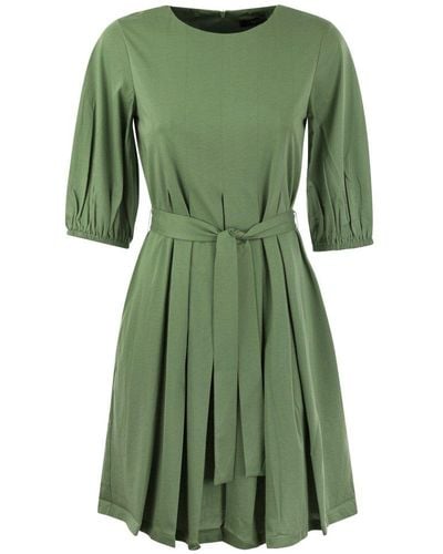 Weekend by Maxmara Jumbo Tie-waisted Mini Dress - Green