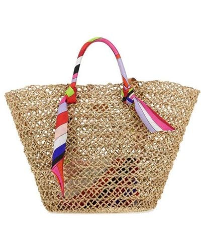 Emilio Pucci Straw Large Bonbon Shopping Bag - Multicolour