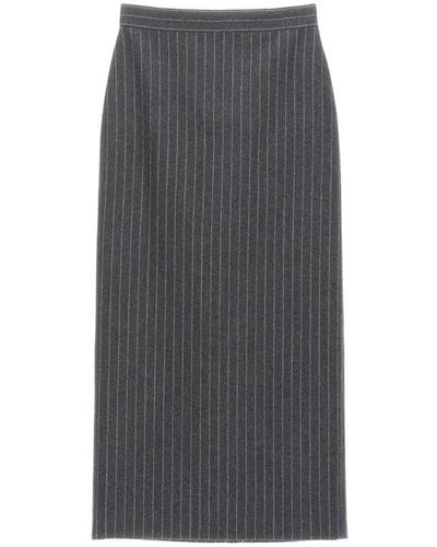 Alexander McQueen Pin Striped Skirt - Gray