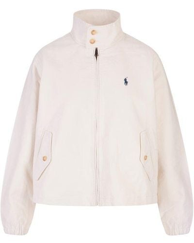 Polo Ralph Lauren High Neck Zipped Jacket - White