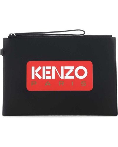 KENZO Logo Clutch Bag - Red