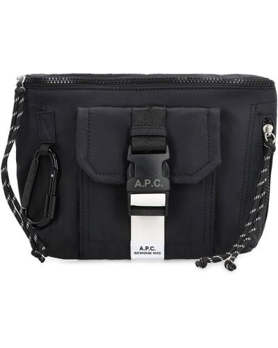 A.P.C. Logo Patch Buckled Belt Bag - Black