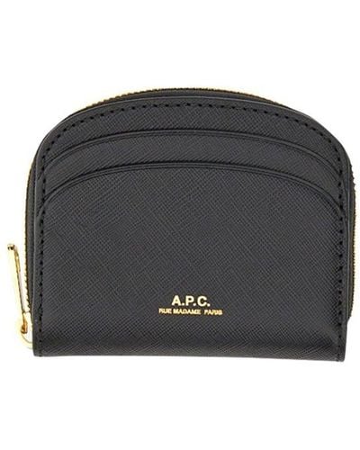 A.P.C. Compact Demi-lune Mini Wallet - Black