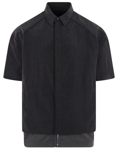 Juun.J Short Sleeved Paneled Shirt - Black