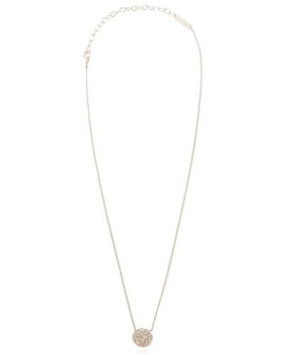 Ferragamo Pendant Embellished Chain-linked Necklace - White