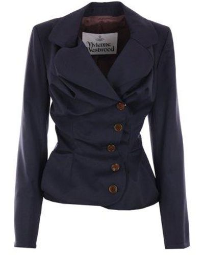 Vivienne Westwood Ruched Single Breasted Jacket - Blue