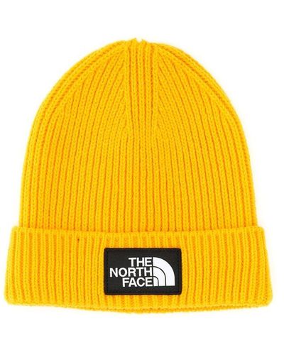 The North Face Logo Patch Ribbed-knit Beanie - Yellow