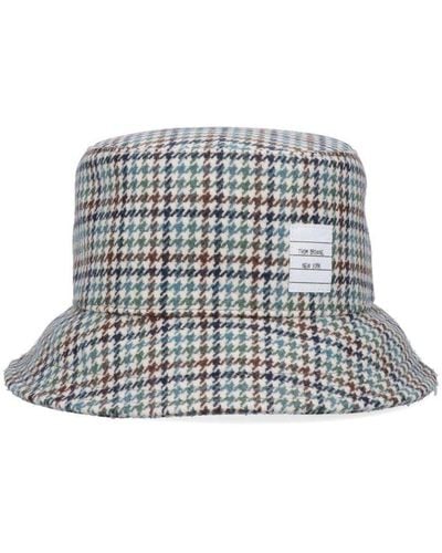 Thom Browne Houndstooth Pattern Bucket Hat - Multicolor