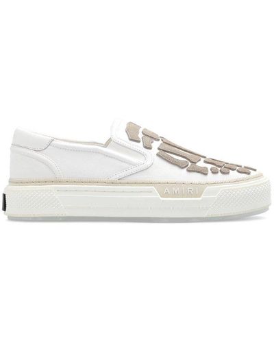 Amiri Skell Skeleton-appliqué Leather Low-top Sneakers - White