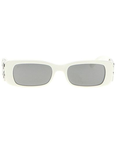 Balenciaga Dinasty Rect Sunglasses - White
