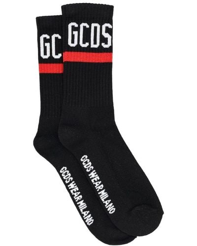 Gcds Logo Intarsia Socks - Black