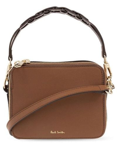 Paul Smith Shoulder Bag With Logo, - Brown