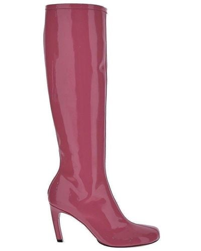 Dries Van Noten Rounded Toe Knee-high Boots - Red