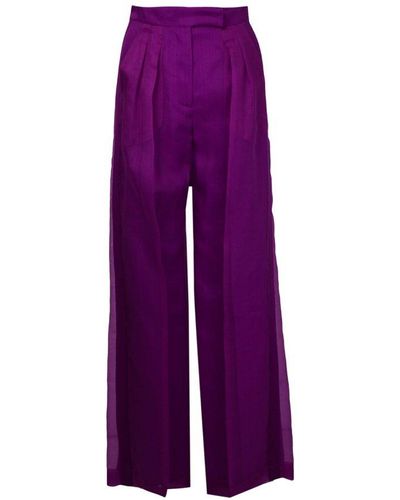 Max Mara High Waist Wide Leg Pants - Purple