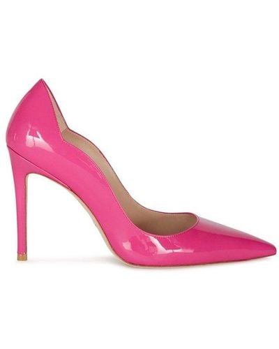 Stuart Weitzman Scallop Edges Pointed-toe Court Shoes - Pink