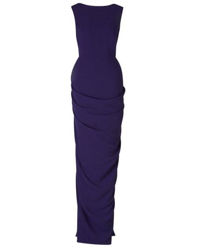 Dries Van Noten Open Back Sleeveless Danama Maxi Dress - Purple