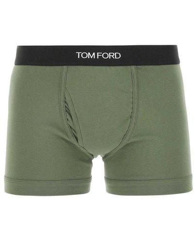 Tom Ford Logo Waistband Boxer Briefs - Green