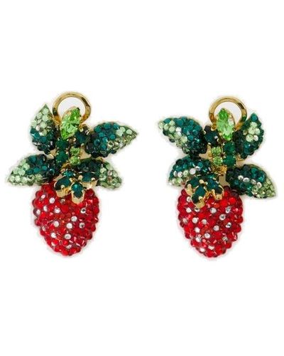Shourouk Wild Strawberry Earrings - Green