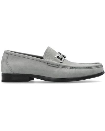 Ferragamo Gancini Ornament Slip-on Loafers - White