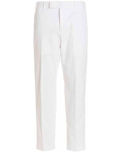 PT Torino Charm Detailed Cropped Trousers - White