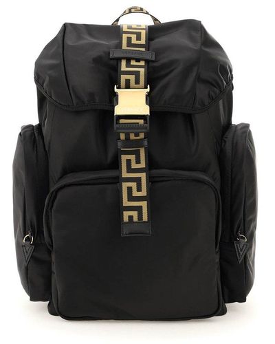 Versace Nylon Greca Backpack - Black