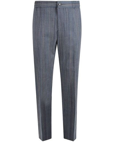 Etro Mid-rise Striped Pants - Gray