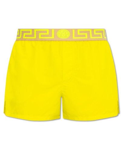 Versace Greca Swim Shorts - Yellow