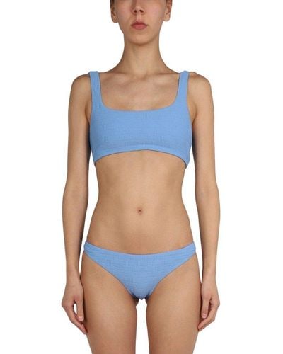 T By Alexander Wang Bikini Briefs With All Over Logo - Blue