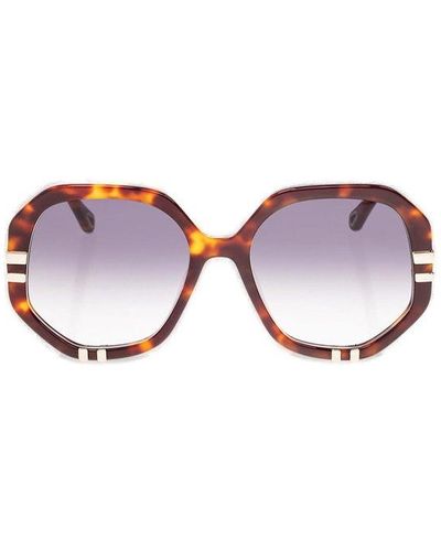 Chloé Geometric-frame Sunglasses - Multicolour